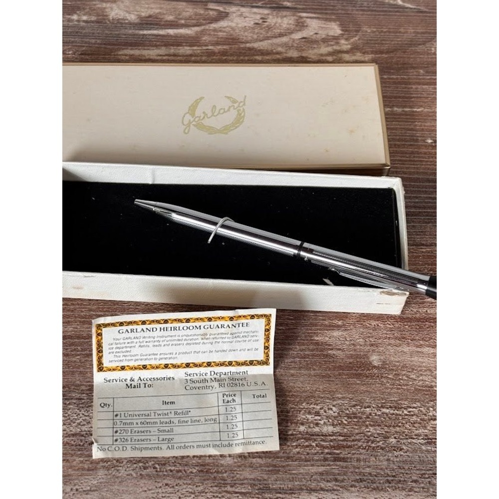 Farm Bureau Promo Garland Ballpoint Pen Chrome Finish Vintage Writing Instrument